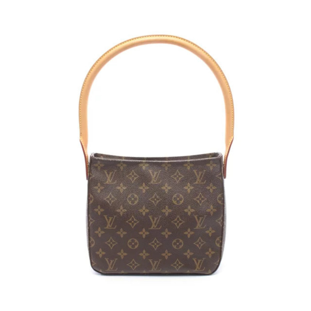 Louis Vuitton Looping Monogram Shoulder Bag Canvas Leather Brown
